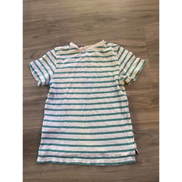 H&M Boys Striped Shirt Size US 4-6Y Green and White Striped with Pocket - Picture 6 of 13